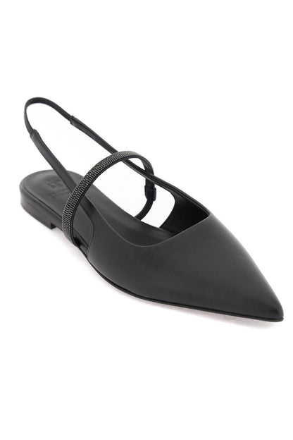 BRUNELLO CUCINELLI slingback ballet flats with precious strap