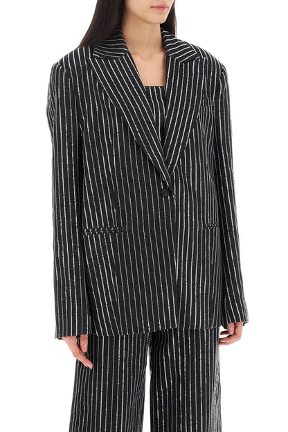 ROTATE blazer with sequined stripes