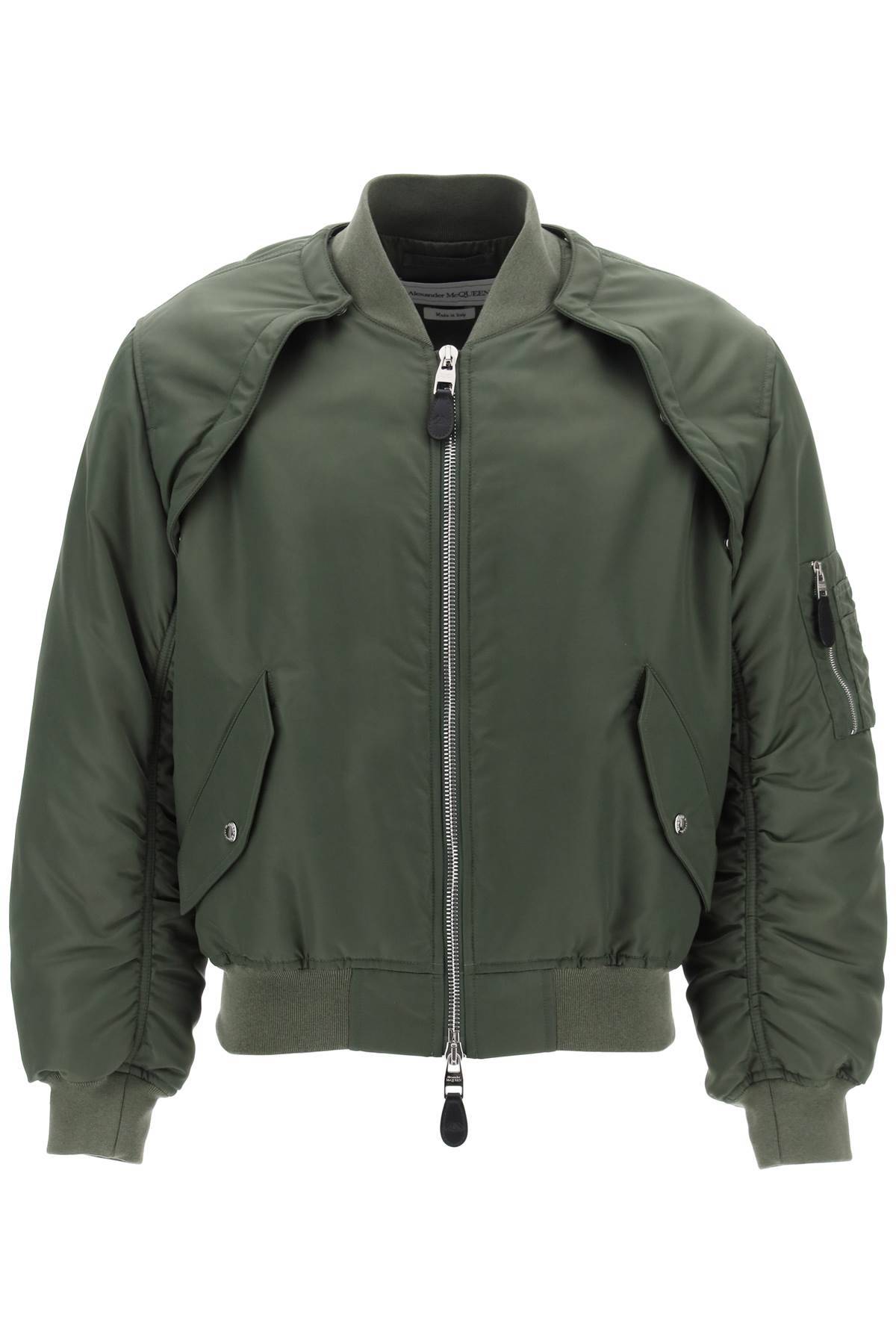 ALEXANDER MCQUEEN convertible bomber jacket in nylon satin