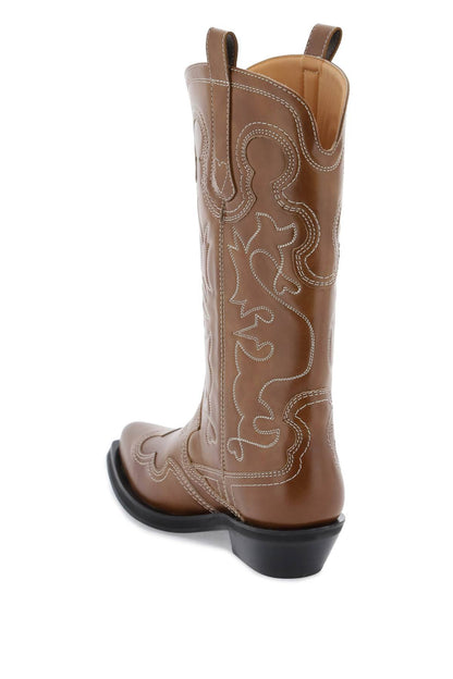 GANNI embroidered western boots