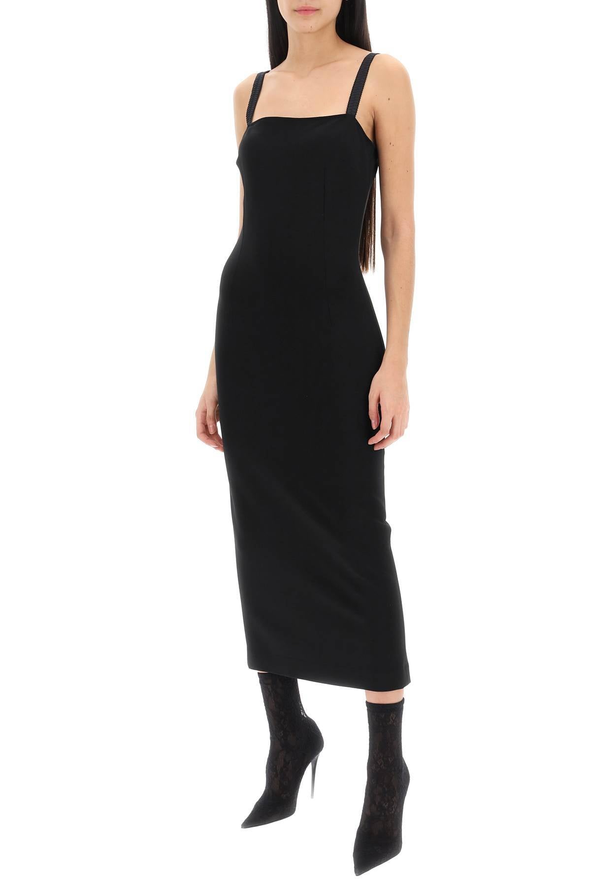 DOLCE & GABBANA midi sheath dress in milano stitch jersey