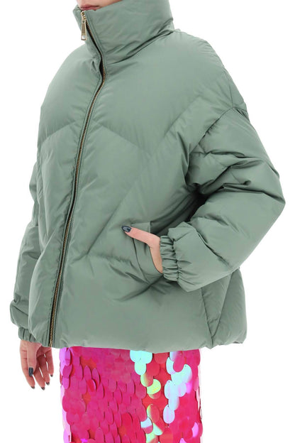 KHRISJOY moon hooded short down jacket