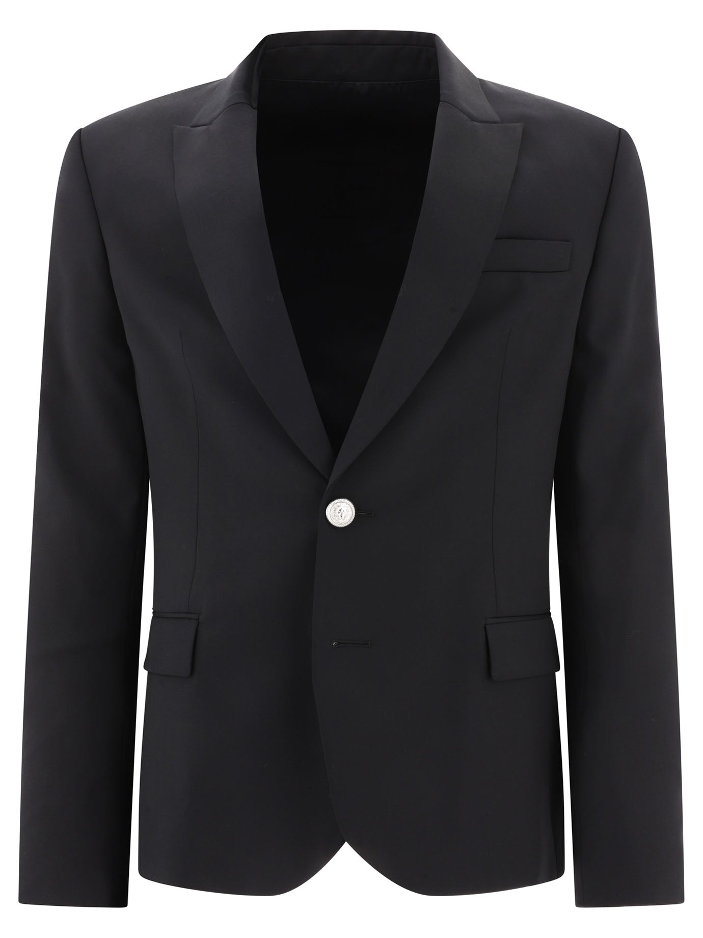 Balmain Single Breasted Wool Blazer