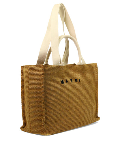 Marni Tote In Raffia Effect Fabric