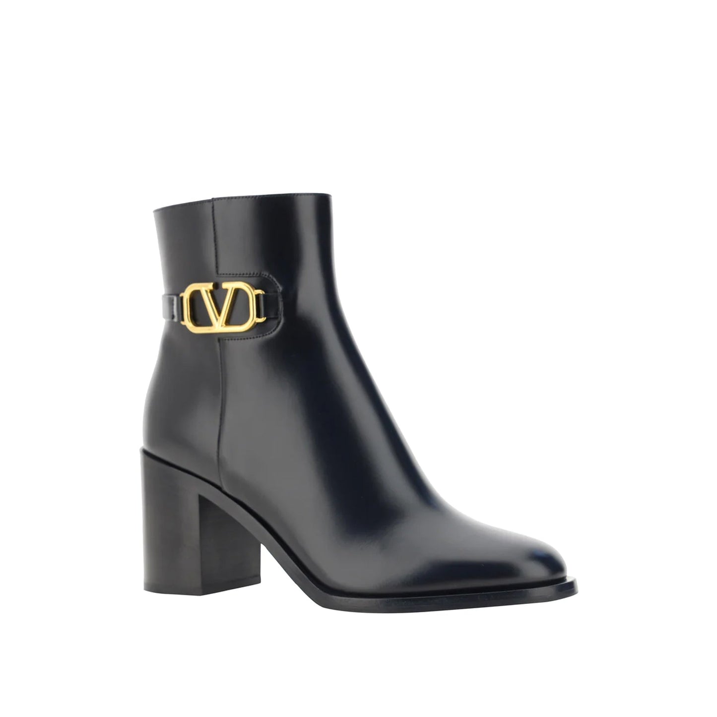 Valentino Garavani Valentino Garavani V Logo Leather Ankle Boots