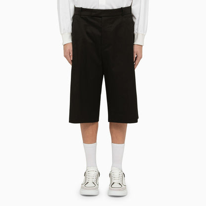 Alexander Mc Queen Black Baggy Cotton Bermuda Shorts