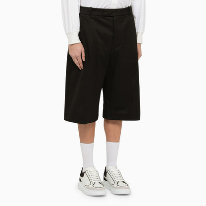 Alexander Mc Queen Black Baggy Cotton Bermuda Shorts