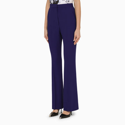 Alexander Mc Queen Blue Regular Trousers With Darts