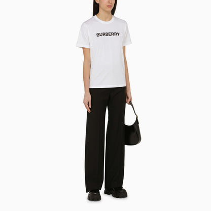 Burberry White Crew Neck T Shirt With Logo