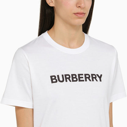 Burberry White Crew Neck T Shirt With Logo