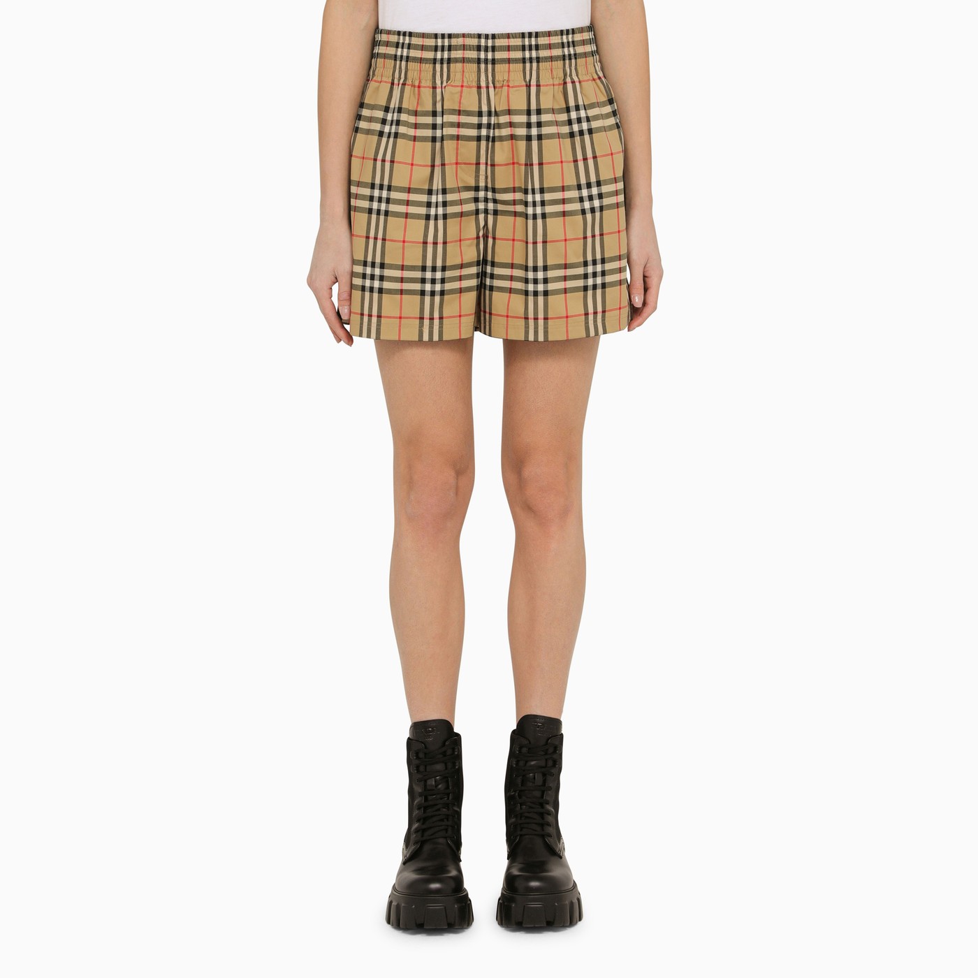 Burberry Beige Vintage Check Cotton Bermuda Shorts