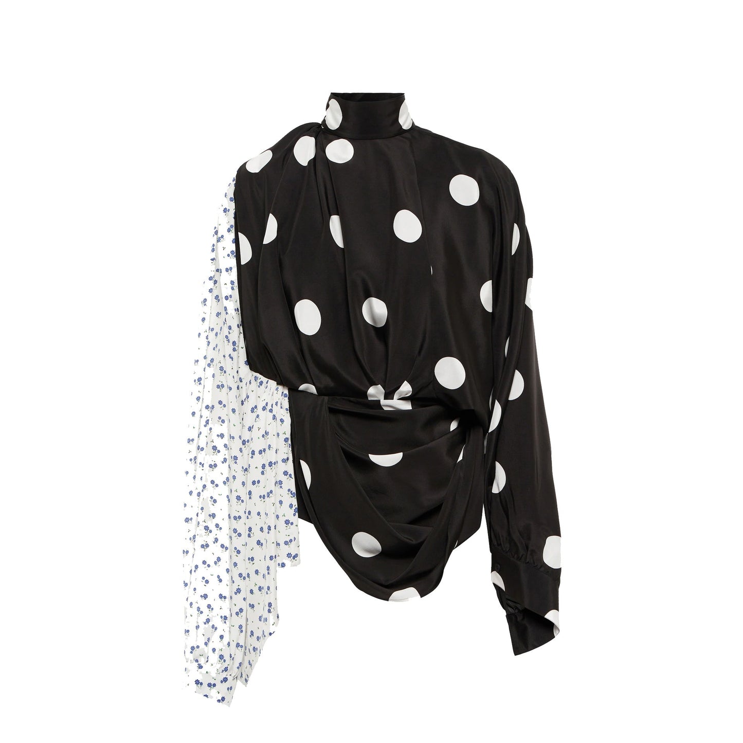 Balenciaga Polka Dot High Neck Top