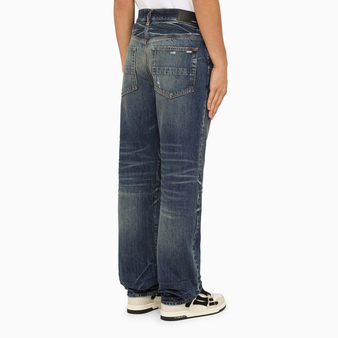 Amiri Jeans With Tears River Indigo