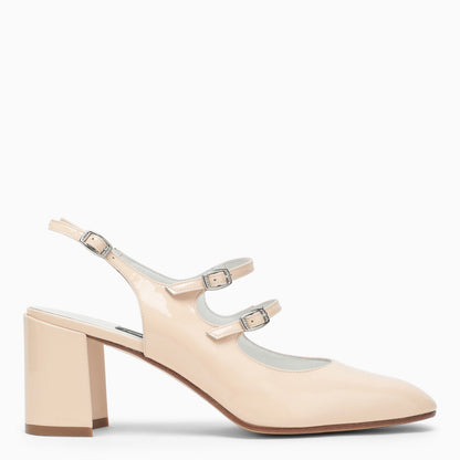 Carel Paris Pale Pink Patent Leather Slingback Mary Janes