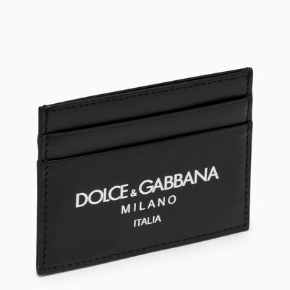 Dolce&Gabbana Black Calfskin Card Holder With Logo