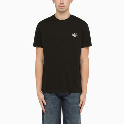 A.P.C. Black T Shirt With Contrasting Logo Lettering