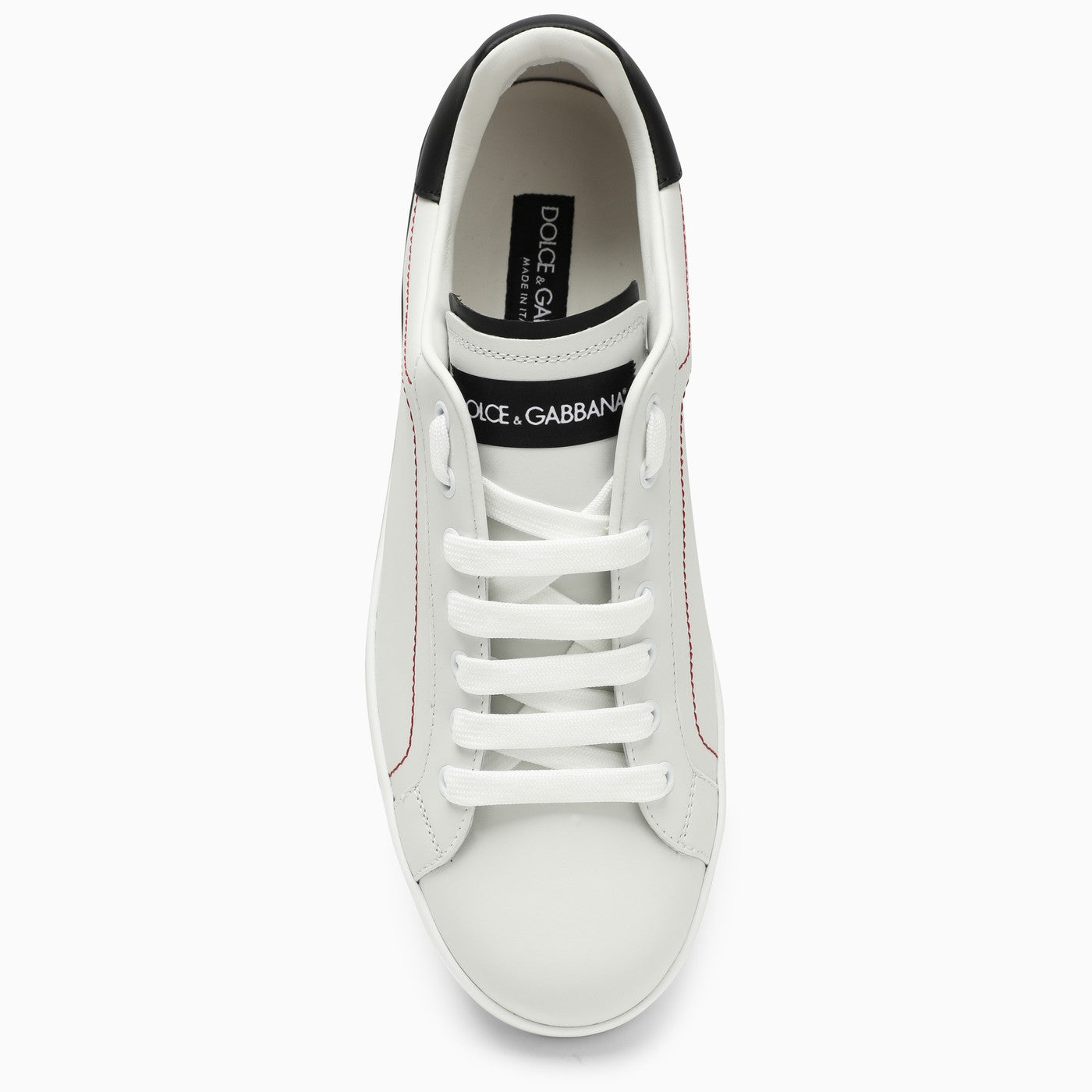 Dolce&Gabbana Portofino White/Black Leather Trainer