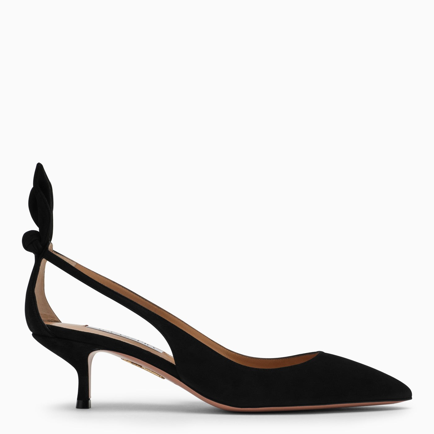 Aquazzura Black Bow Tie Suede Pump