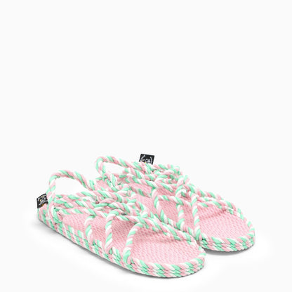 Nomadic State Of Mind Pink/Green/White Jc Rope Sandals