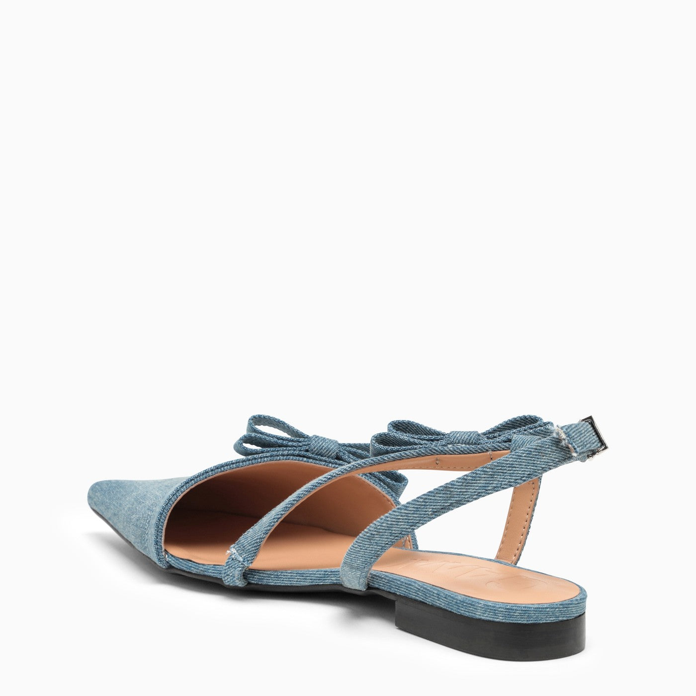 Ganni Denim Slingback With Bows