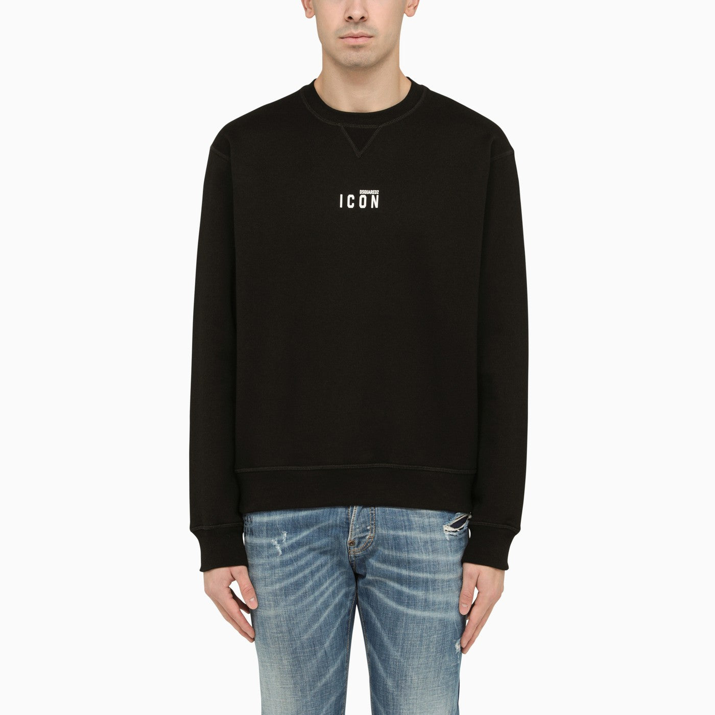 Dsquared2 Black Cotton Crewneck Sweatshirt