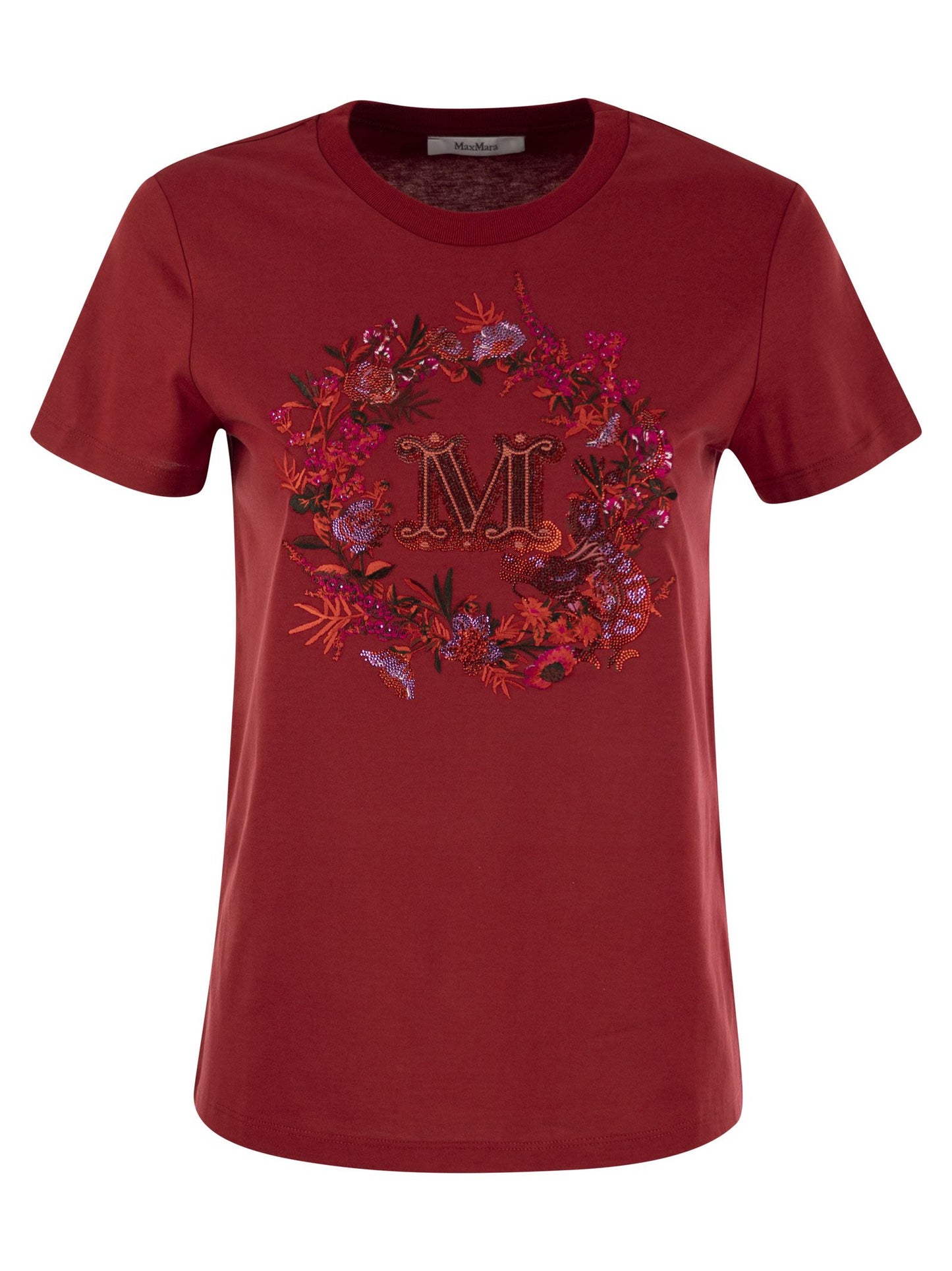 Max Mara Elmo Short Sleeved T Shirt With Embroidery