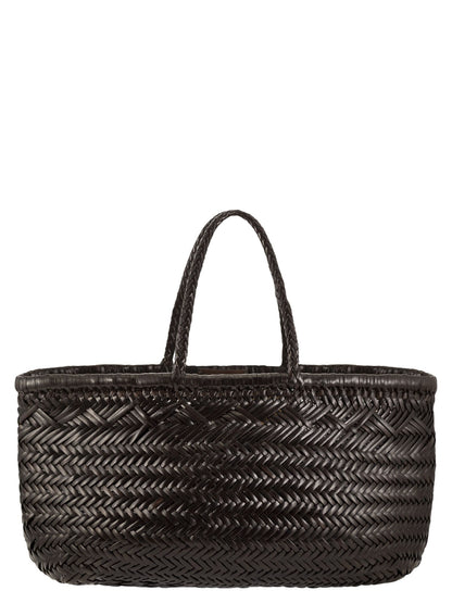 Dragon Bamboo Triple Jump Woven Leather Basket Bag