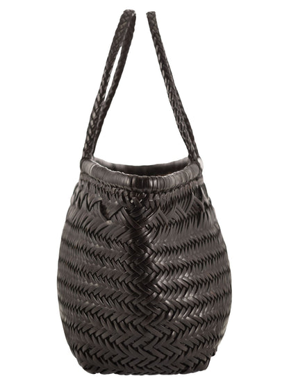 Dragon Bamboo Triple Jump Woven Leather Basket Bag