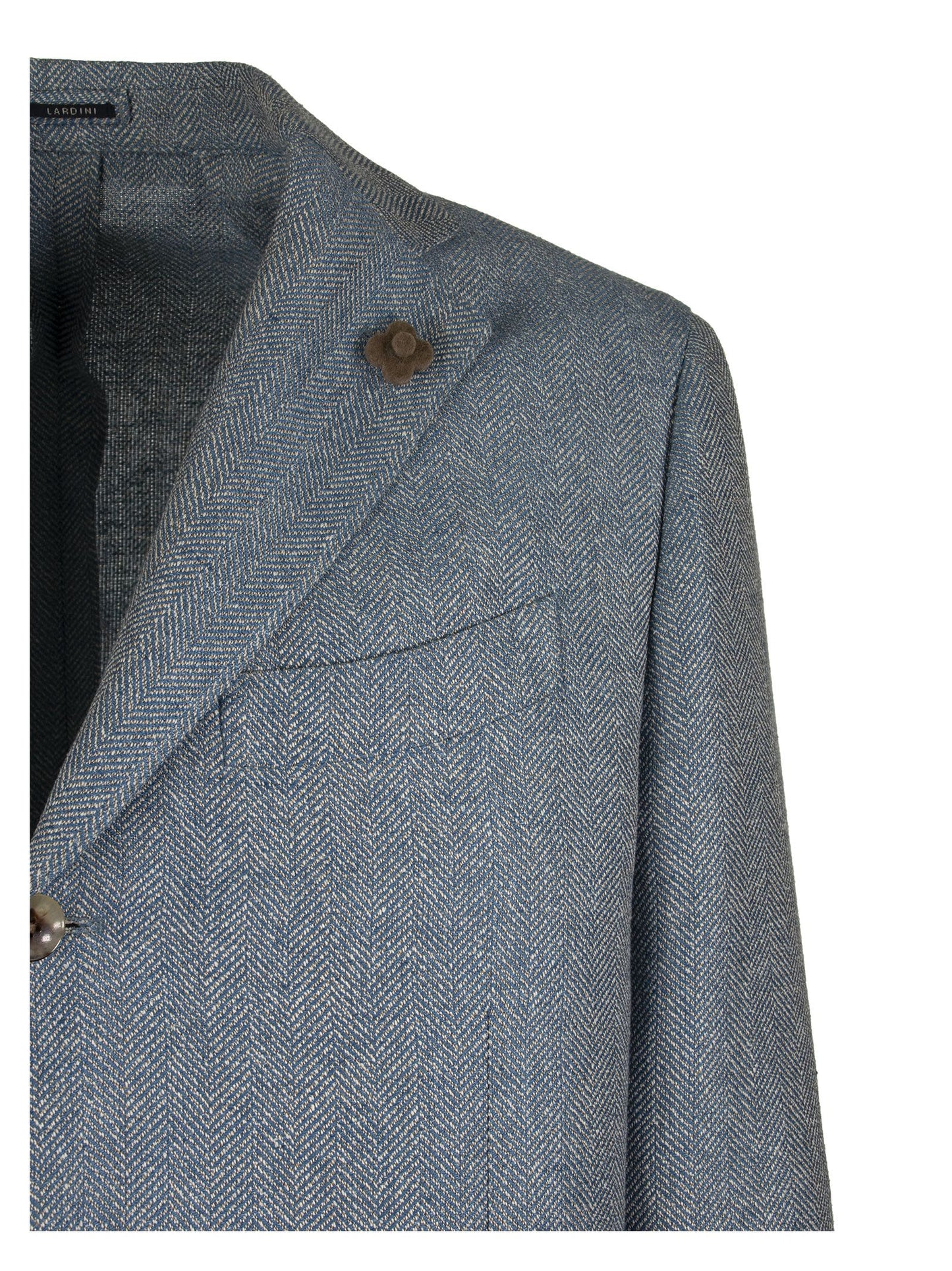 Lardini Single Breasted Two Button Jacket With Herringbone Pattern