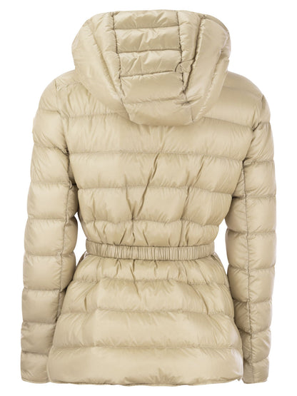 Moncler Argenno Down Jacket With Hood And Belt