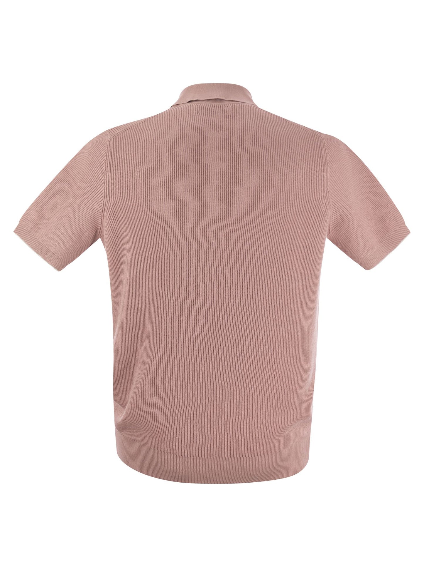 Brunello Cucinelli Ribbed Cotton Polo Style Jersey