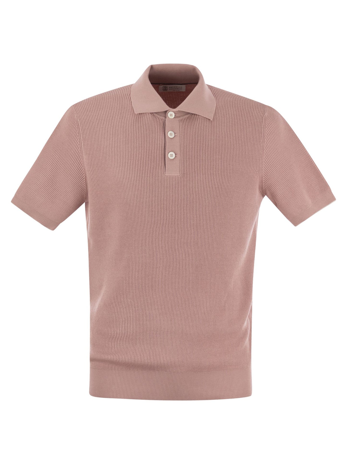 Brunello Cucinelli Ribbed Cotton Polo Style Jersey